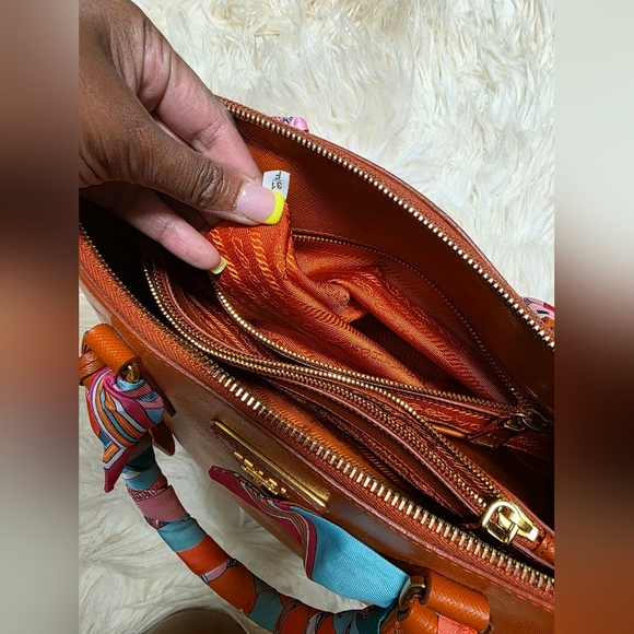 Prada Orange Leather Women's Hand Bag - Picture 14 of 16
